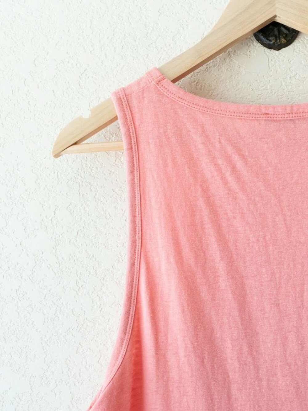 J Crew Womens L Coral Pink Twist Front Tank Top Slub Knit Sleeveless Relaxed - Picture 11 of 14